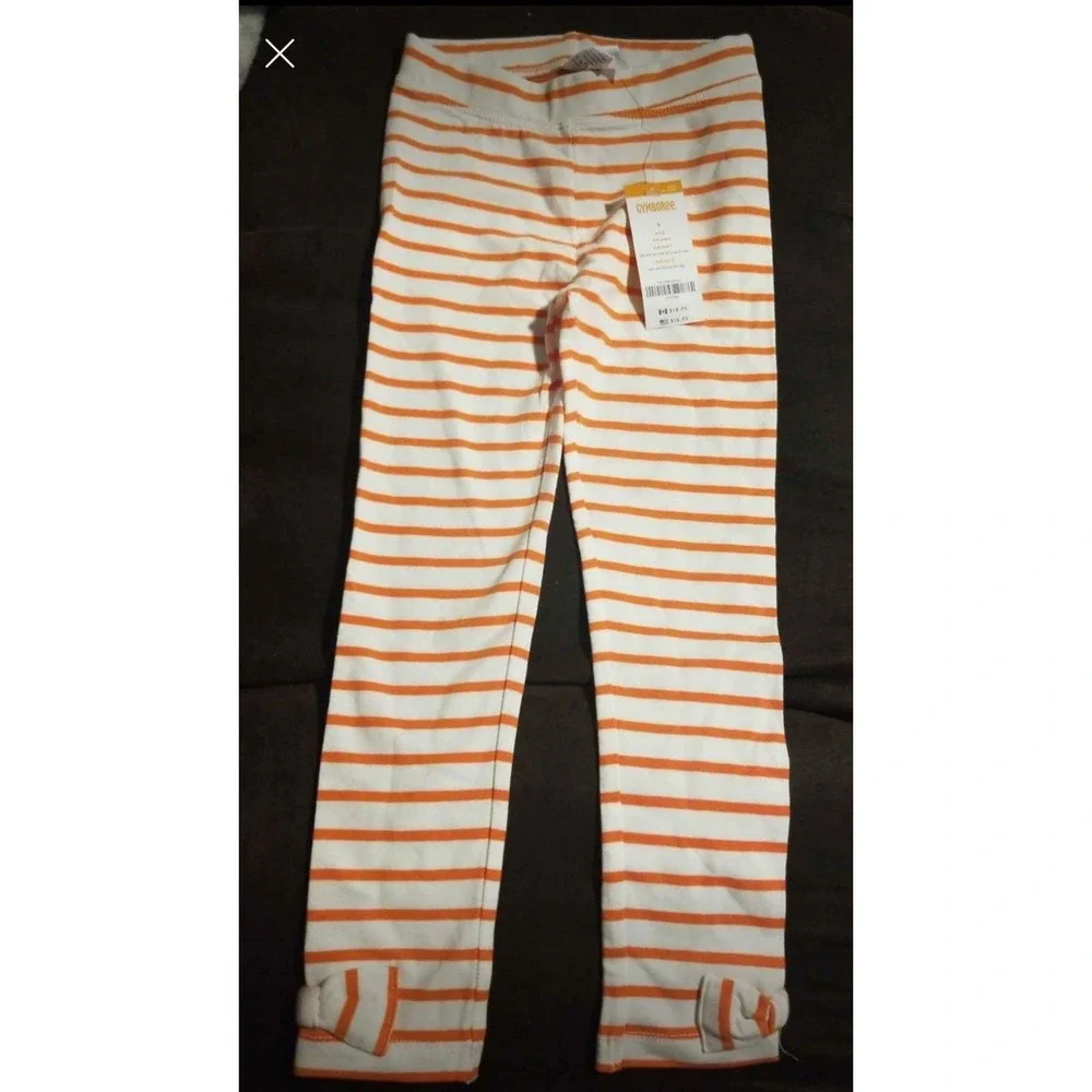 Gymboree‎ Halloween orange stripe leggings size 5 nwt